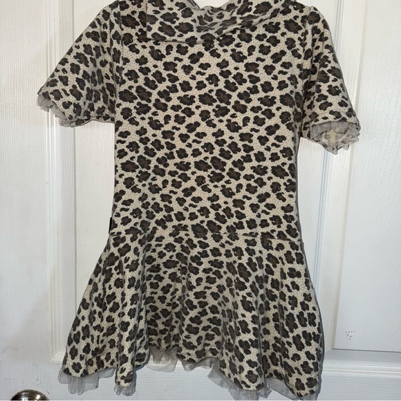 Cheetah Print Collared Little Lass Dress - 6x - Picture 6 of 6